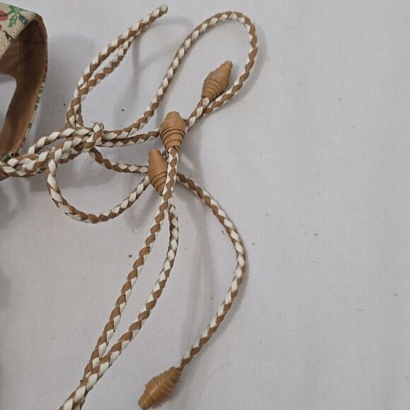 Tory Burch Antiquity Positano Lace-up Espadrilles Sandals Platform women's 7 - Picture 9 of 10